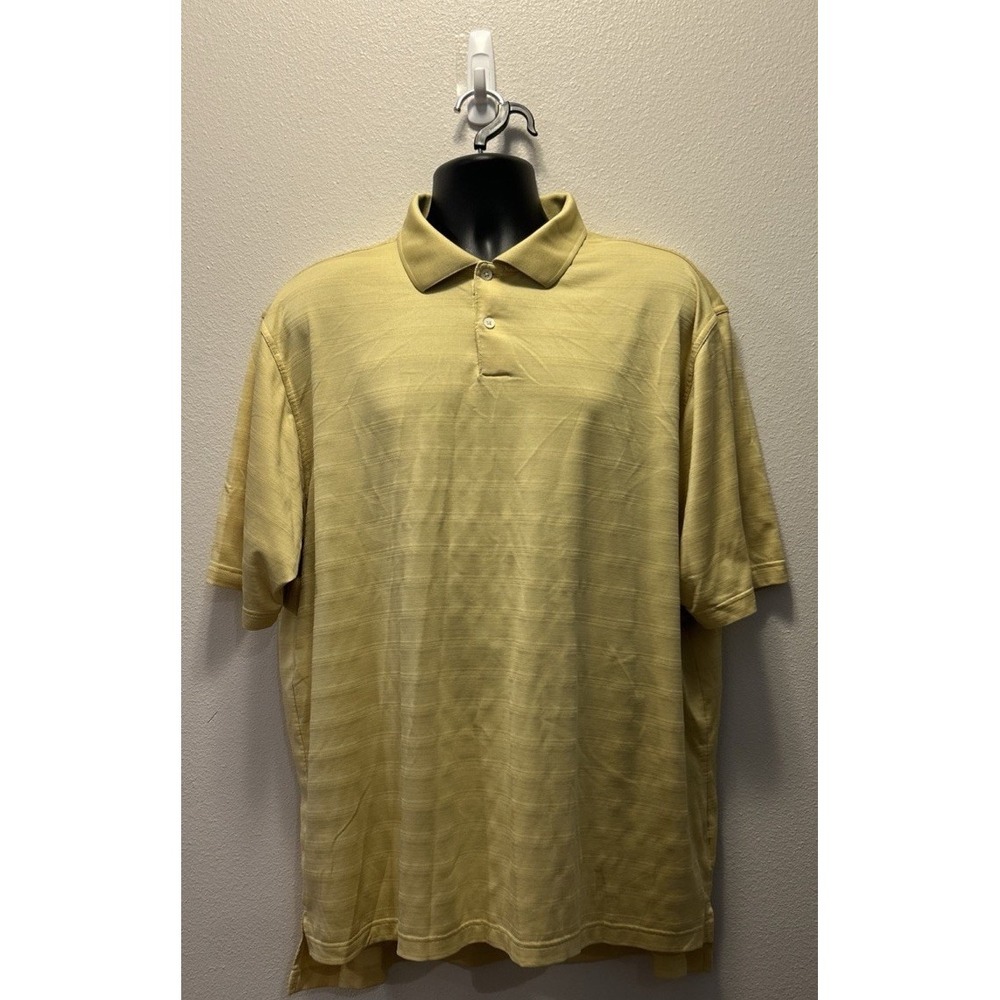 Adidas Textured Clima Cool Men's Golf‎ Shirt Size XXL Short Sleeve Polo Yellow